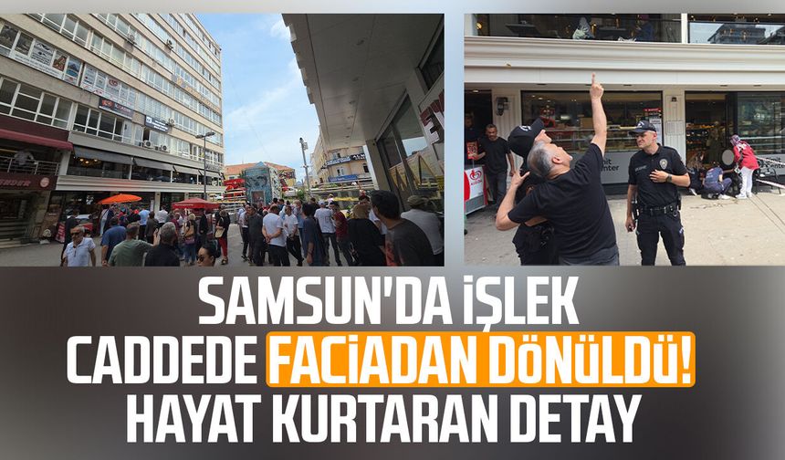 Samsun'da 8 katlı iş hanından düşen sıva parçaları 2 kişiyi yaraladı