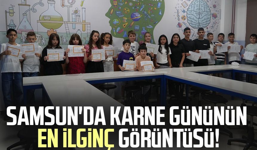 Samsun'da 13 ikiz öğrencinin karne heyecanı