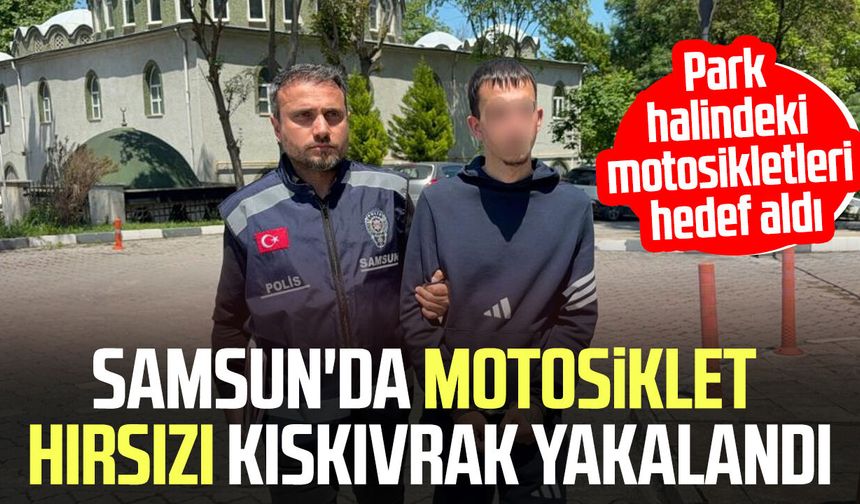 Park halindeki motosikletlere zarar verip birini çaldı: 18 yaşındaki şüpheli yakalandı