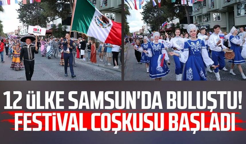'36. Uluslararası Samsun Halk Oyunları Festivali' renkli görüntülerle başladı