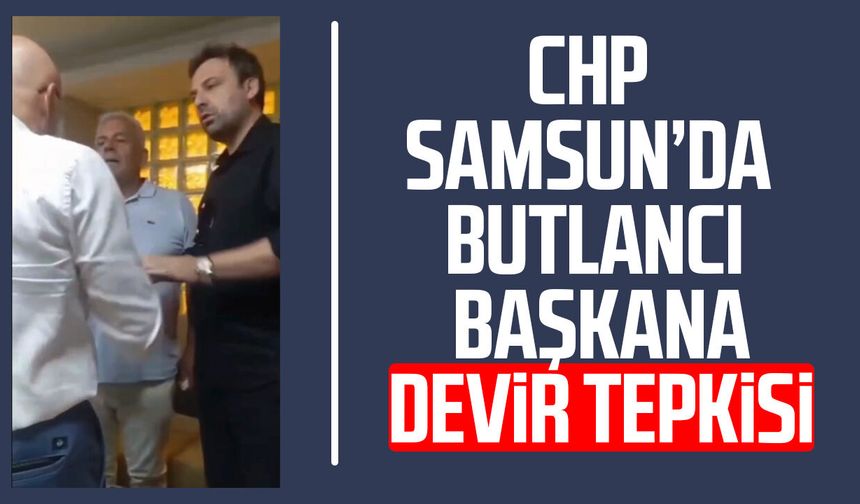 CHP Samsun'da devir töreninde Mehmet Özdağ ve Mehmet Bank arasında gerginlik