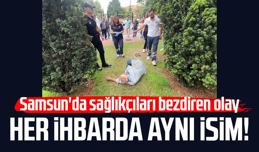 Samsun Anıtpark'taki sarhoş sağlıkçıları bezdirdi