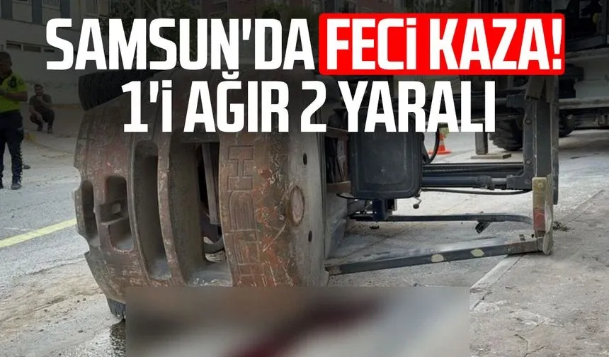 Forklift rampa aşağı inerken devrildi: 1'i ağır 2 yaralı