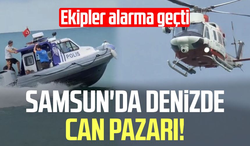 Karadeniz'in hırçın dalgaları arasında mahsur kalan yüzücüyü deniz polisi kurtardı