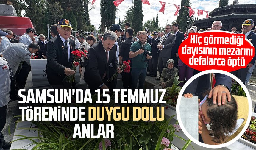 Samsun'da şehitlikte duygusal anlar