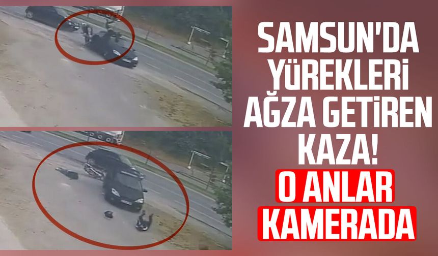Motosikletin otomobile çarpma anı kamerada: 2 yaralı