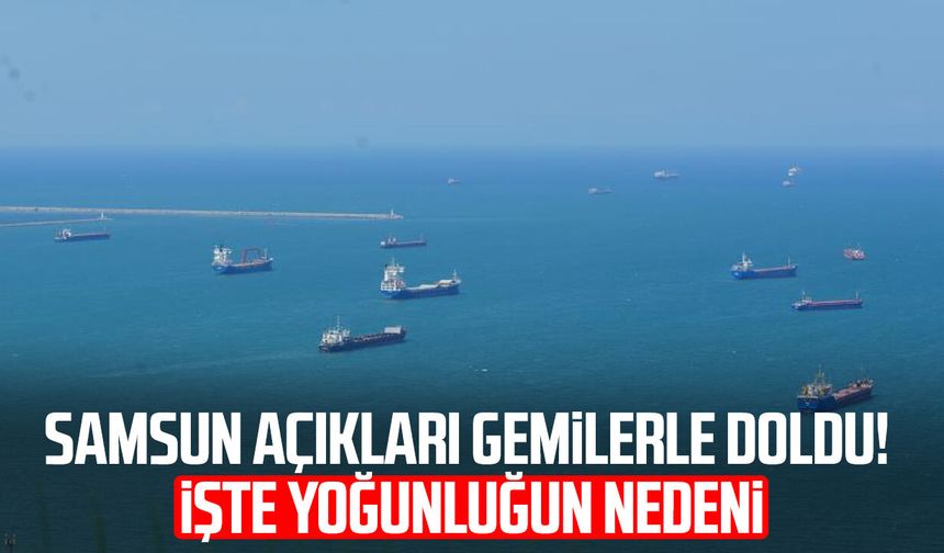 Samsun açıklarında gemi yoğunluğu