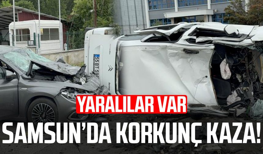Yoldan çıkan araç havalanarak otomobilin üzerine düştü: 4 yaralı