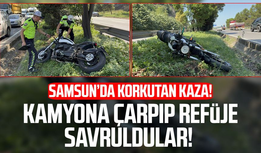 Motosiklet kamyona arkadan çarptı: 2 yaralı