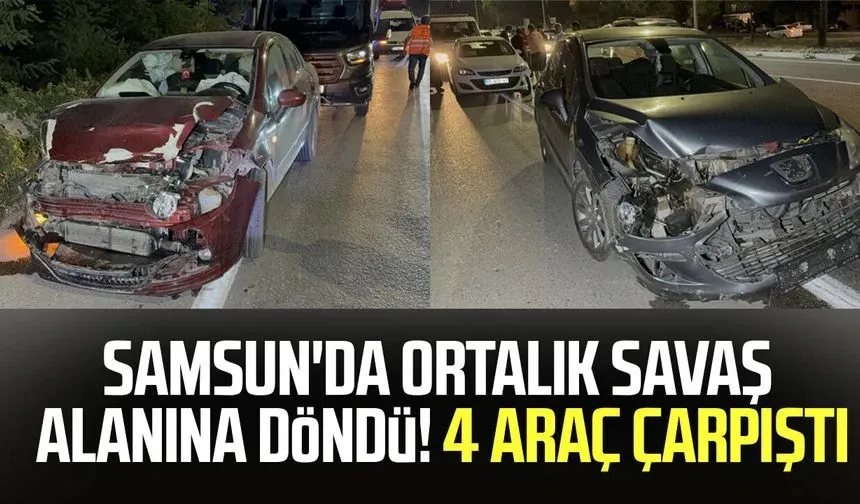Samsun'da 4 araçlı zincirleme kaza: 5 yaralı