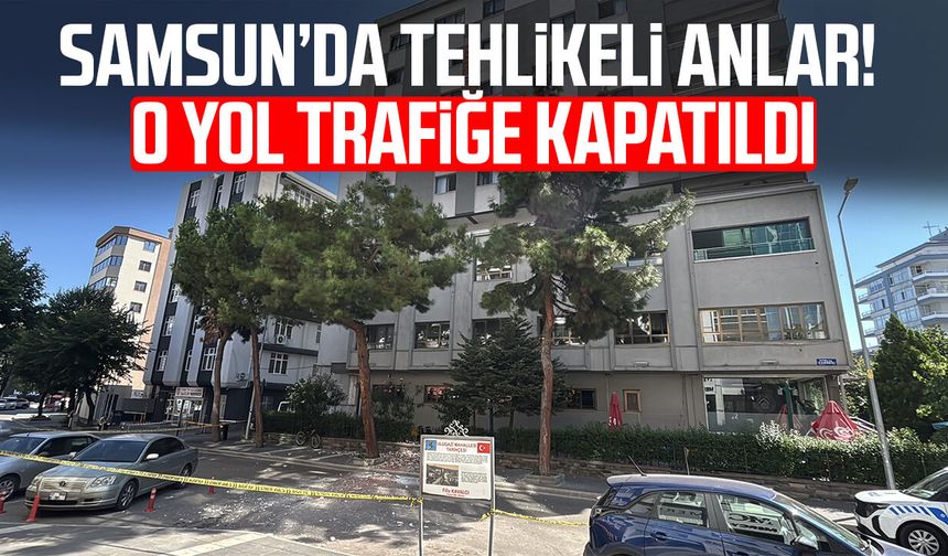 Öğretmenevi duvarından kopan beton parçaları korkuttu