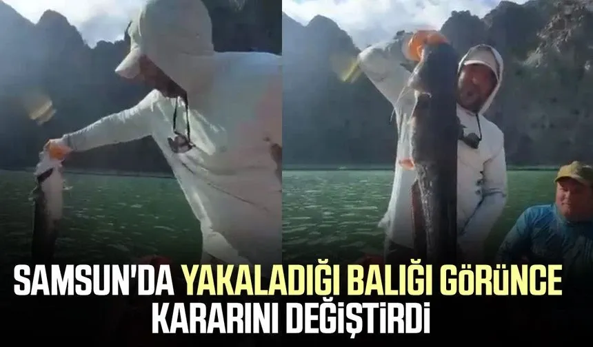 Avcıdan örnek davranış: Yakaladığı yayın balığını büyümesi için suya geri bıraktı
