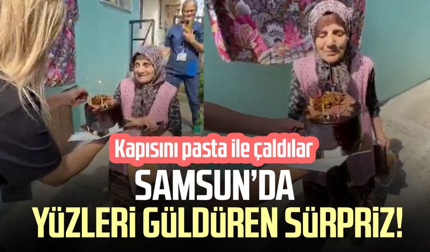 Samsun'da yaşlılara doğum günü sürprizi: Büyüklerin yüzü pasta ile gülüyor