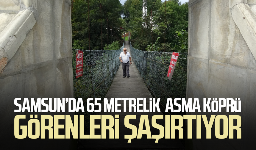 Camiye ulaşım için yapılan 65 metrelik asma köprü ilgi odağı oldu