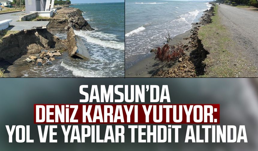 Samsun'da kıyı erozyonu yola kadar ulaştı, yapıları tehdit ediyor