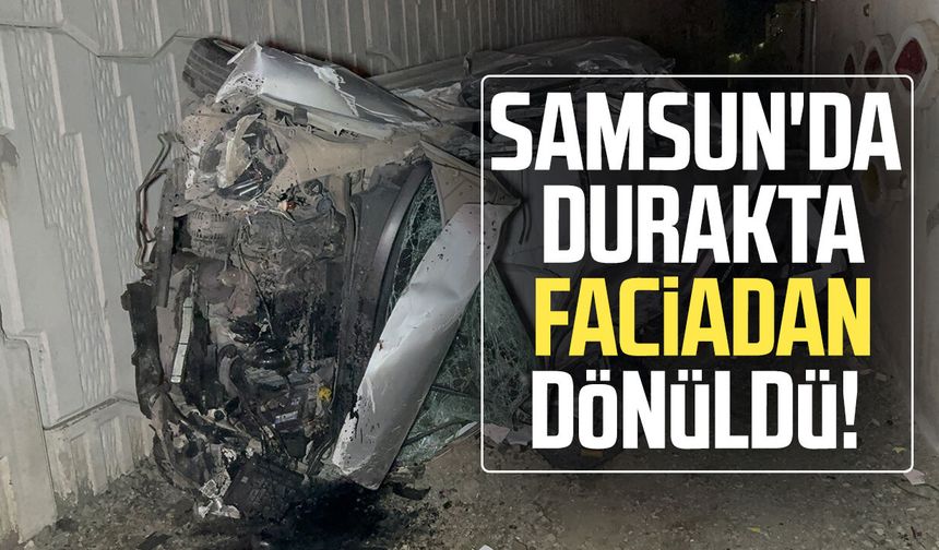 Samsun'da takla atarak hurdaya dönen otomobilde 2 kişi yaralandı