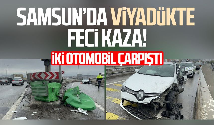 Viyadükteki kaza maddi hasarla atlatıldı