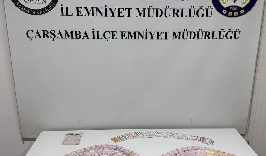 Çarşamba'da kumar oynayan şahıslara 69 bin 624 lira ceza