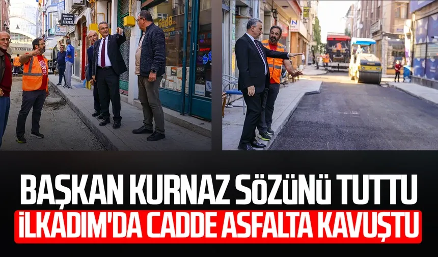 Başkan İhsan Kurnaz sözünü tuttu, İlkadım'da cadde asfalta kavuştu