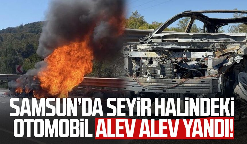 Seyir halindeki otomobil alev topuna döndü