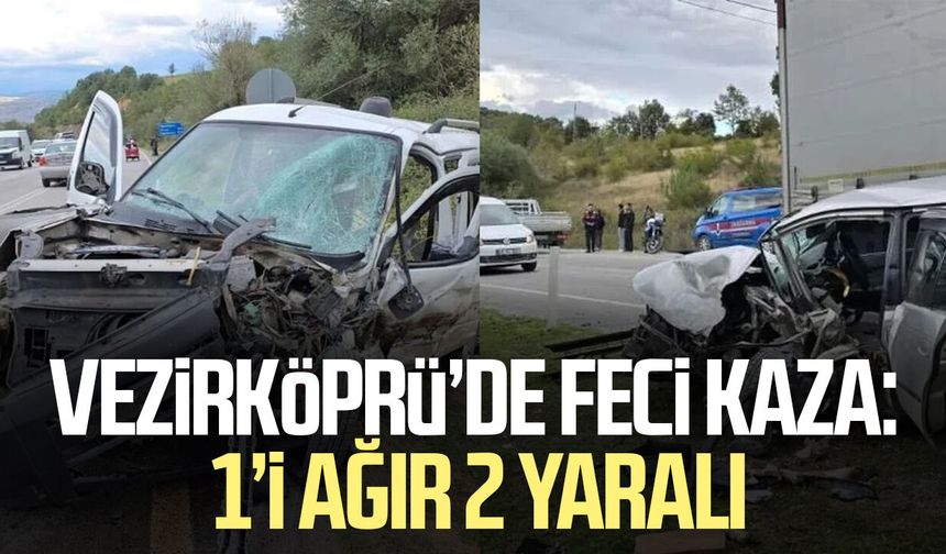 Otomobil ile hafif ticari araç kafa kafaya çarpıştı: 2 yaralı