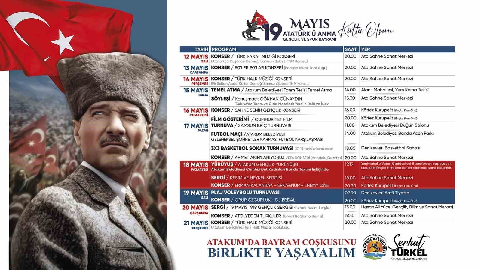19 Mayıs gençleri Atakum'da buluşacak